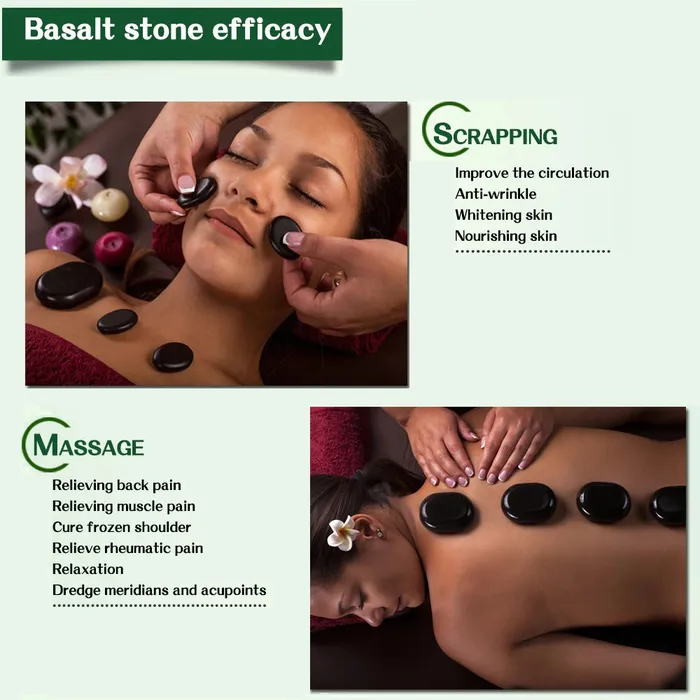 Couples Natural Basalt Hot Massage Stone Set 24 pcs with heating box ShhhAE