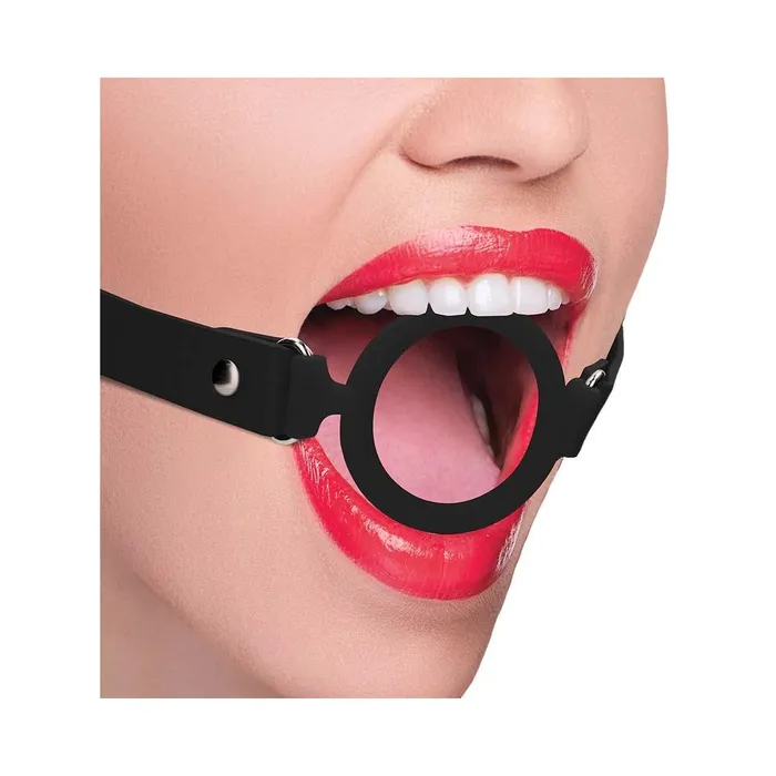 Fairvillacom Couples Ouch Silicone Ring Gag With Leather Straps Black