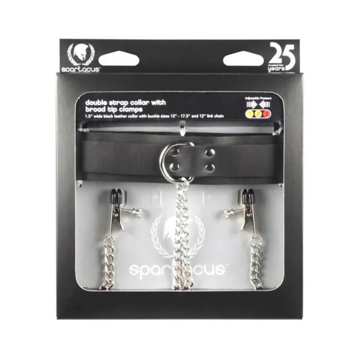 Fairvillacom Nipple Clitoral Toys COLLAR W ATTACHED NIPPLE CLAMPS