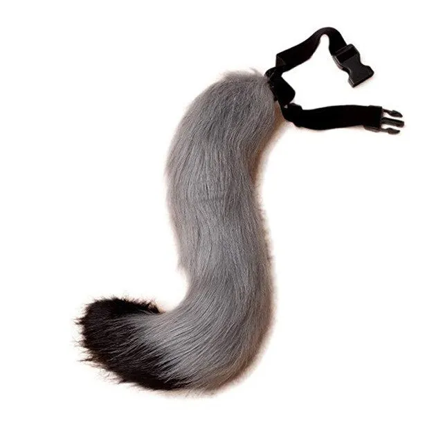 ShhhOb Anal Fur tail clip on grey black
