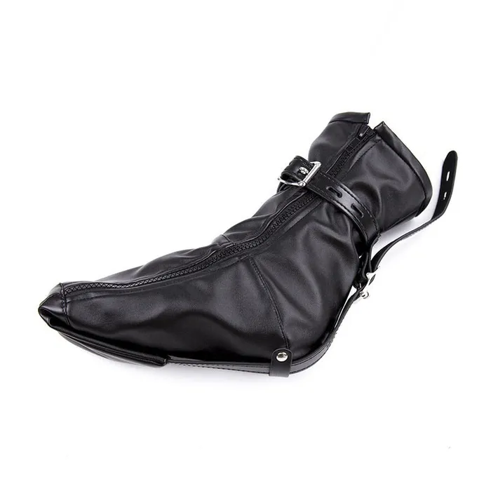 ShhhOb Male Sex Toys Soft Leather padded bootie socks for Women Ankle length with zip buckle adjustment
